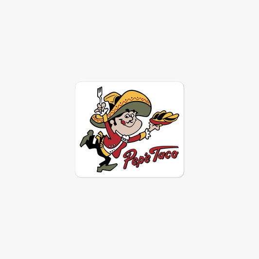 Pepe Taco Mexican Restaurant Retro Sticker