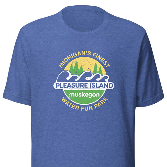Pleasure Island Water Fun Park Muskegon Michigan Unisex Retro T-shirt