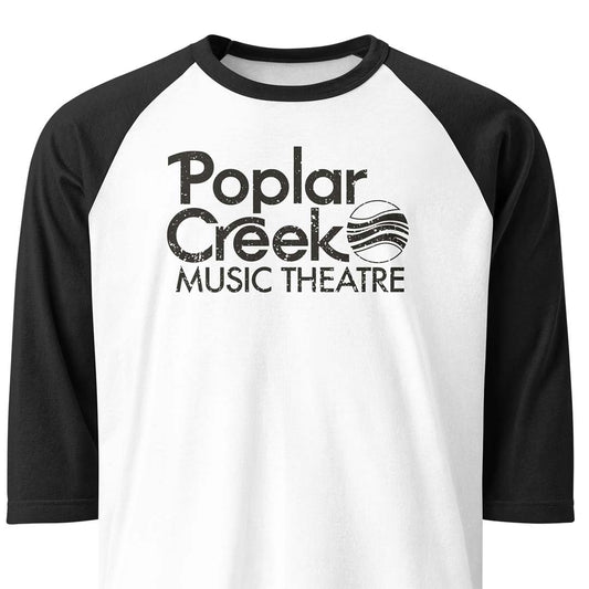 Poplar Creek Music Theater Chicago unisex 3/4 sleeve raglan baseball tee