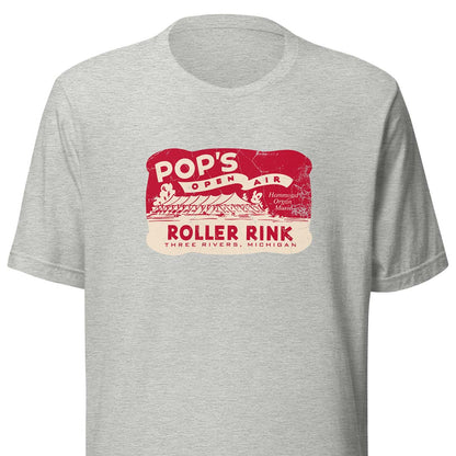 Pop's Open Air Roller Rink Michigan Unisex Retro T-shirt