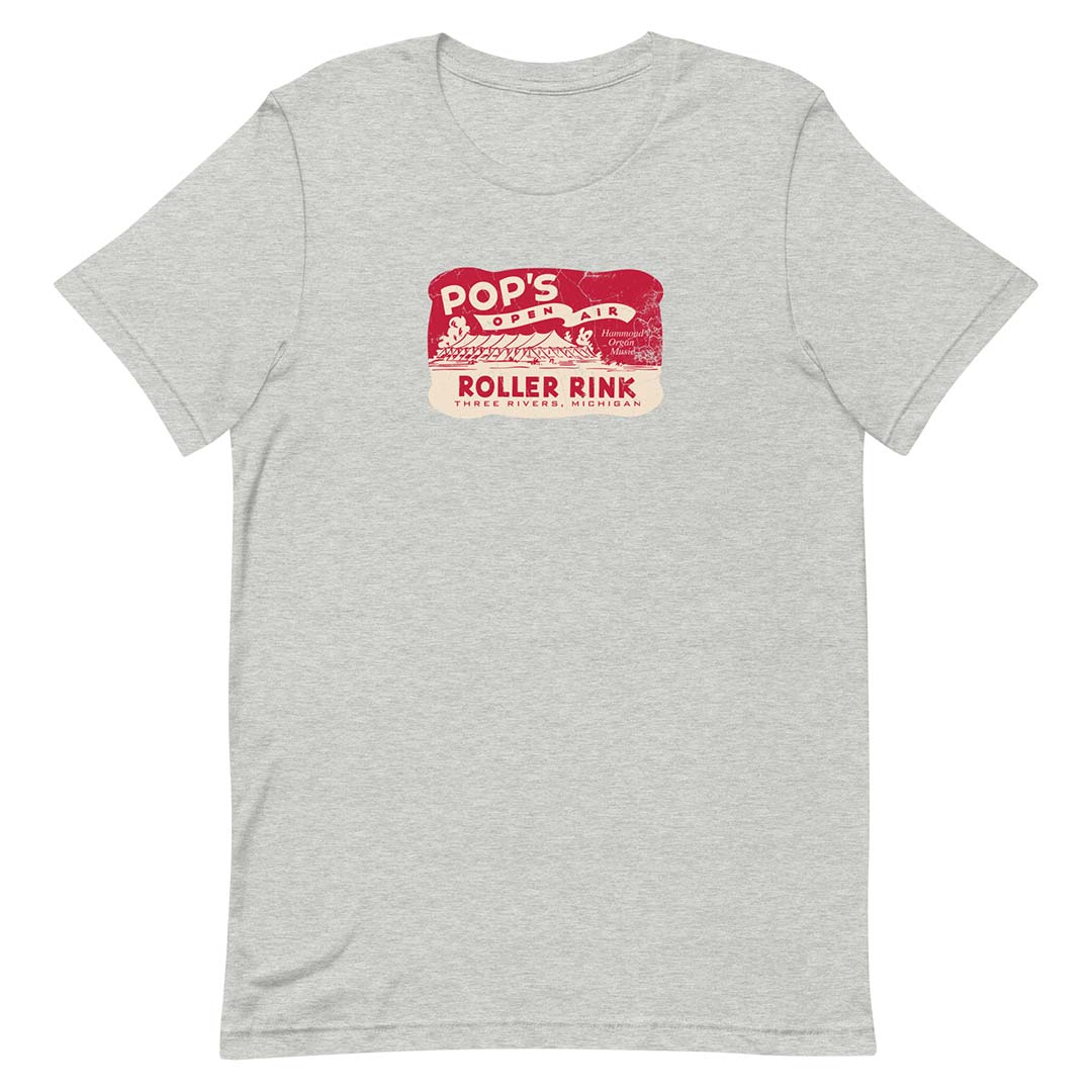 Pop's Open Air Roller Rink Michigan Unisex Retro T-shirt