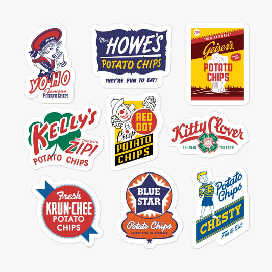 Potato Chips Retro Sticker Sheet