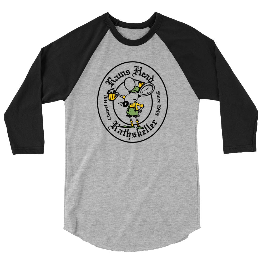 Ram's Head Rathskeller Chapel Hill Unisex Retro 3/4 sleeve raglan baseball tee