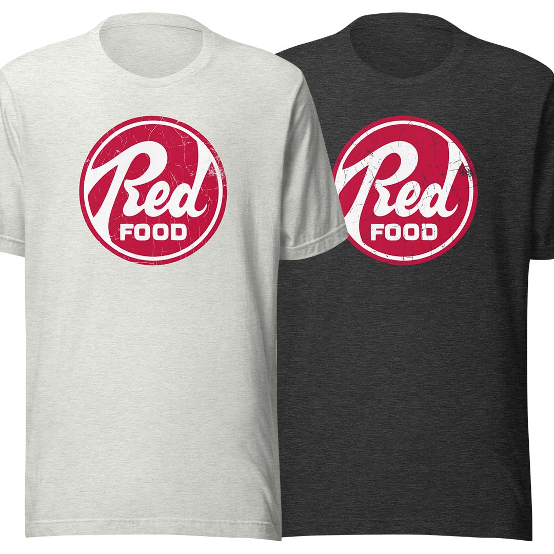 Red Food Grocery Store Unisex Retro T-shirt