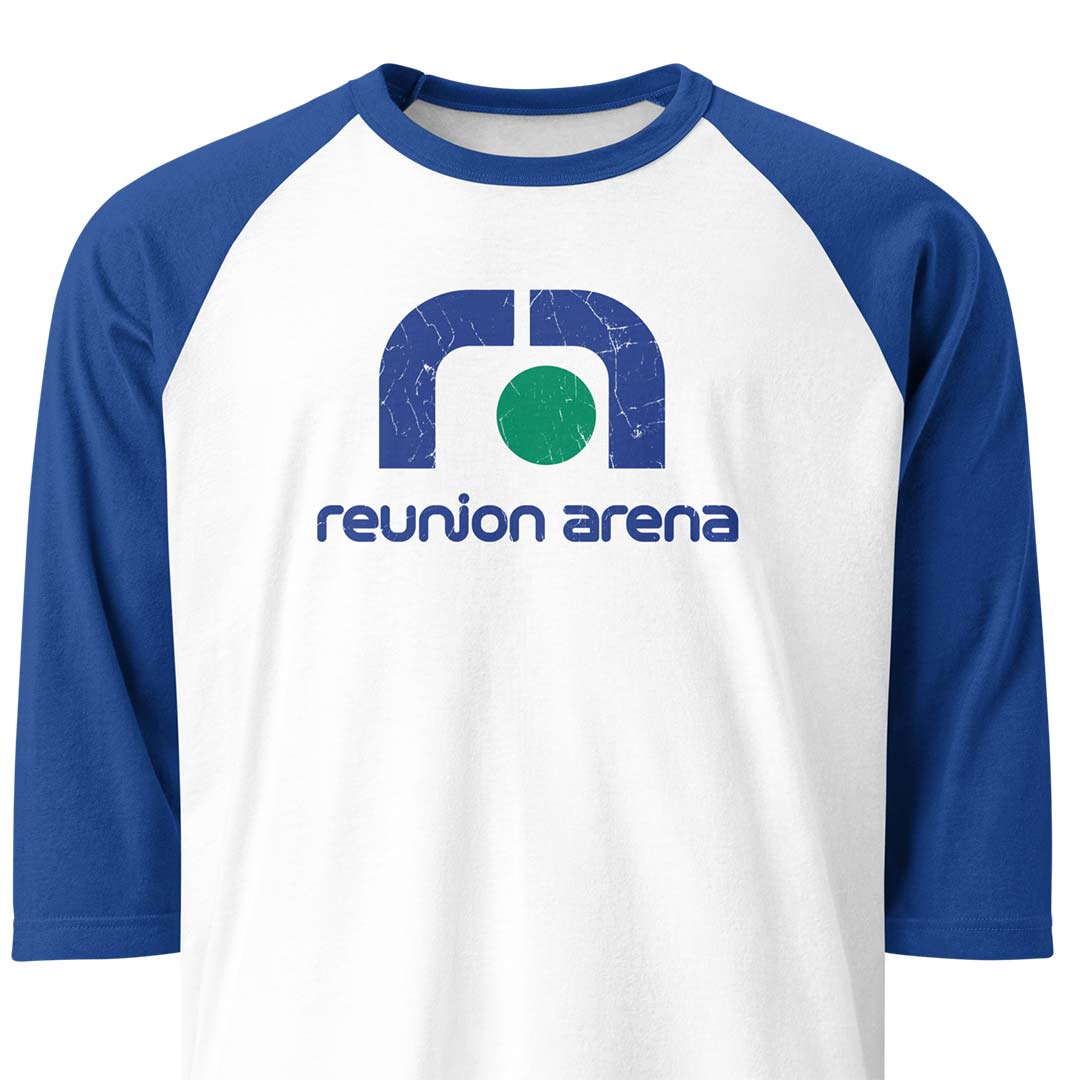 Reunion Arena Dallas Unisex Retro 3/4 sleeve raglan baseball tee