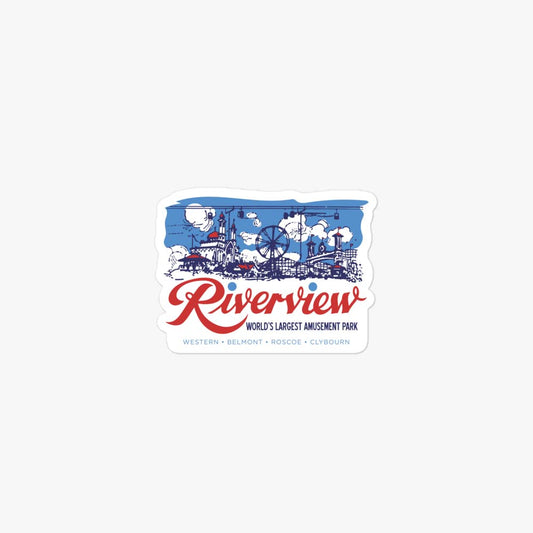 Riverview Park Chicago Retro Sticker