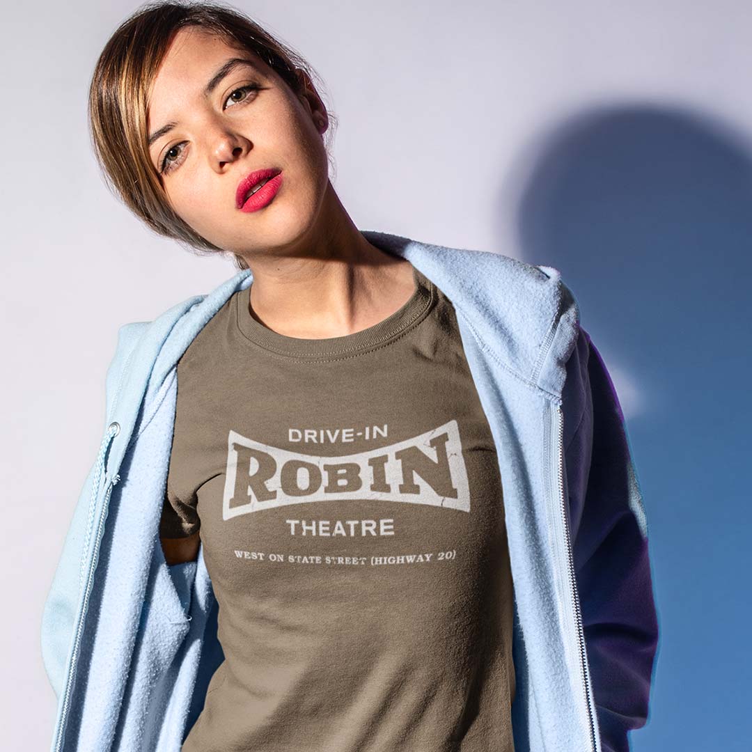 Robin Drive-in Theatre Rockford Unisex Retro T-shirt