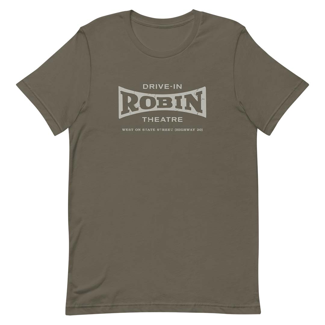 Robin Drive-in Theatre Rockford Unisex Retro T-shirt