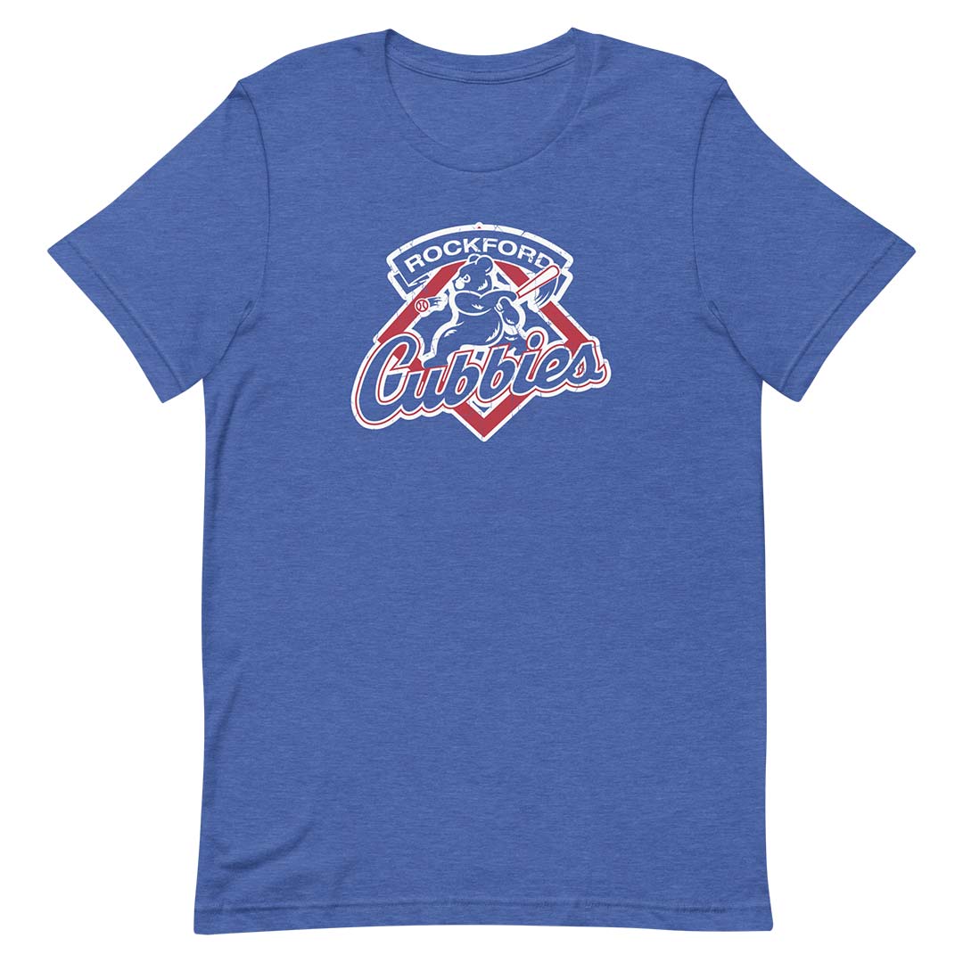 Rockford Cubbies Baseball Unisex Retro T-Shirt Heather Royal / XL