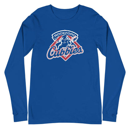 Rockford Cubbies Baseball Unisex Long Sleeve Retro Tee