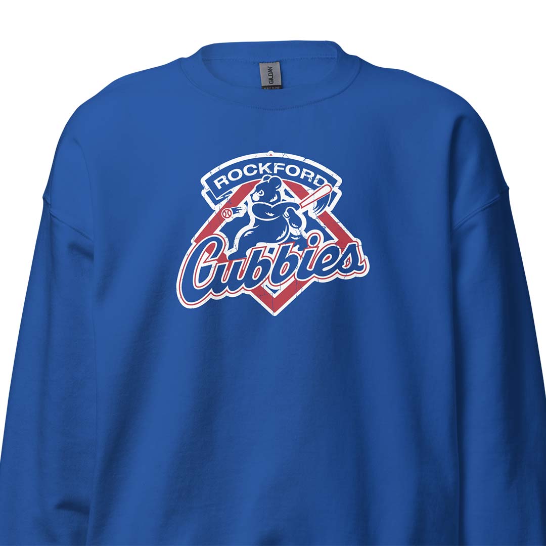 Rockford Cubbies Baseball Unisex Retro Crewneck Sweatshirt