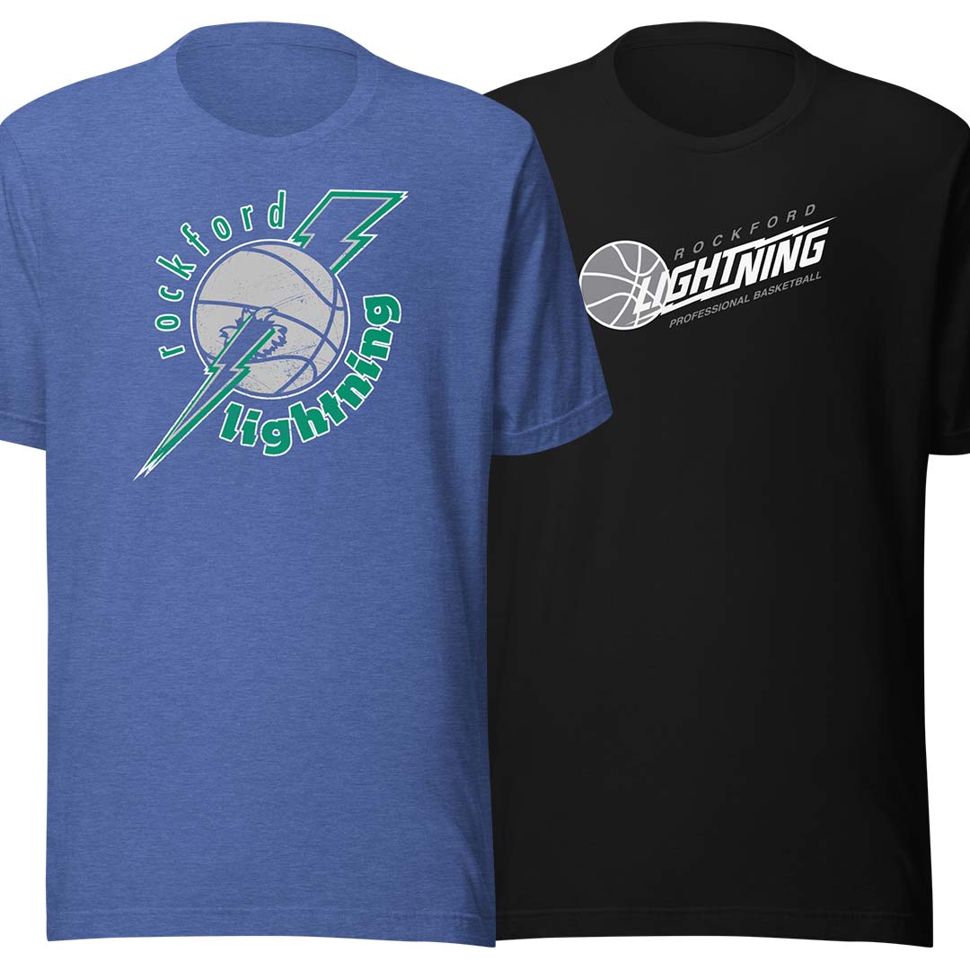 Rockford Lightning Basketball Unisex Retro T-shirt