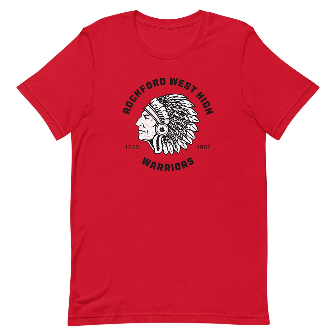 Rockford West High Warriors Unisex Retro T-shirt