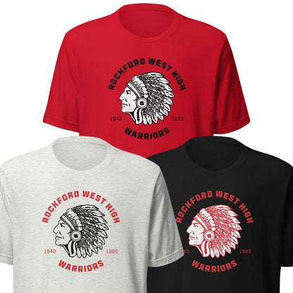 Rockford West High Warriors Unisex Retro T-shirt