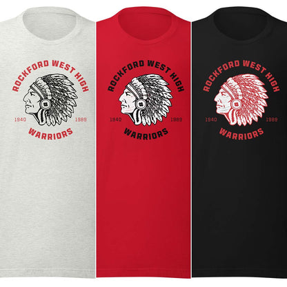 Rockford West High Warriors Unisex Retro T-shirt