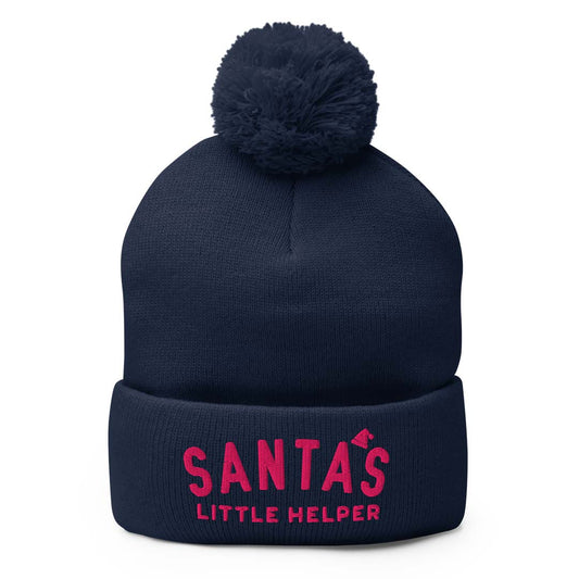 Santas Little Helper Unisex Pom-Pom Knit Beanie