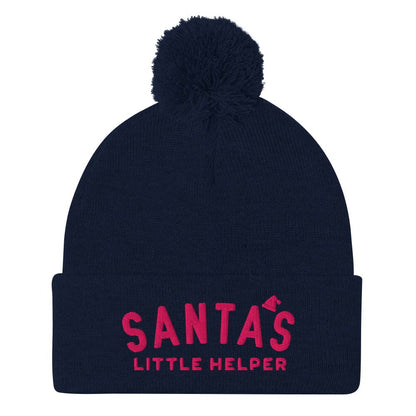 Santas Little Helper Unisex Pom-Pom Knit Beanie
