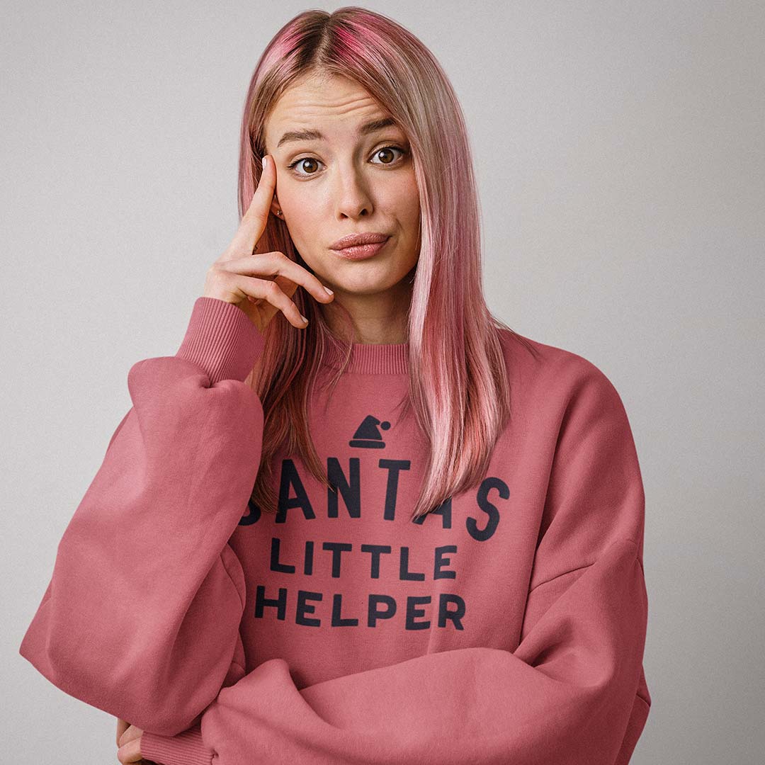 Santas Little Helper Unisex Garment-dyed Crewneck Sweatshirt