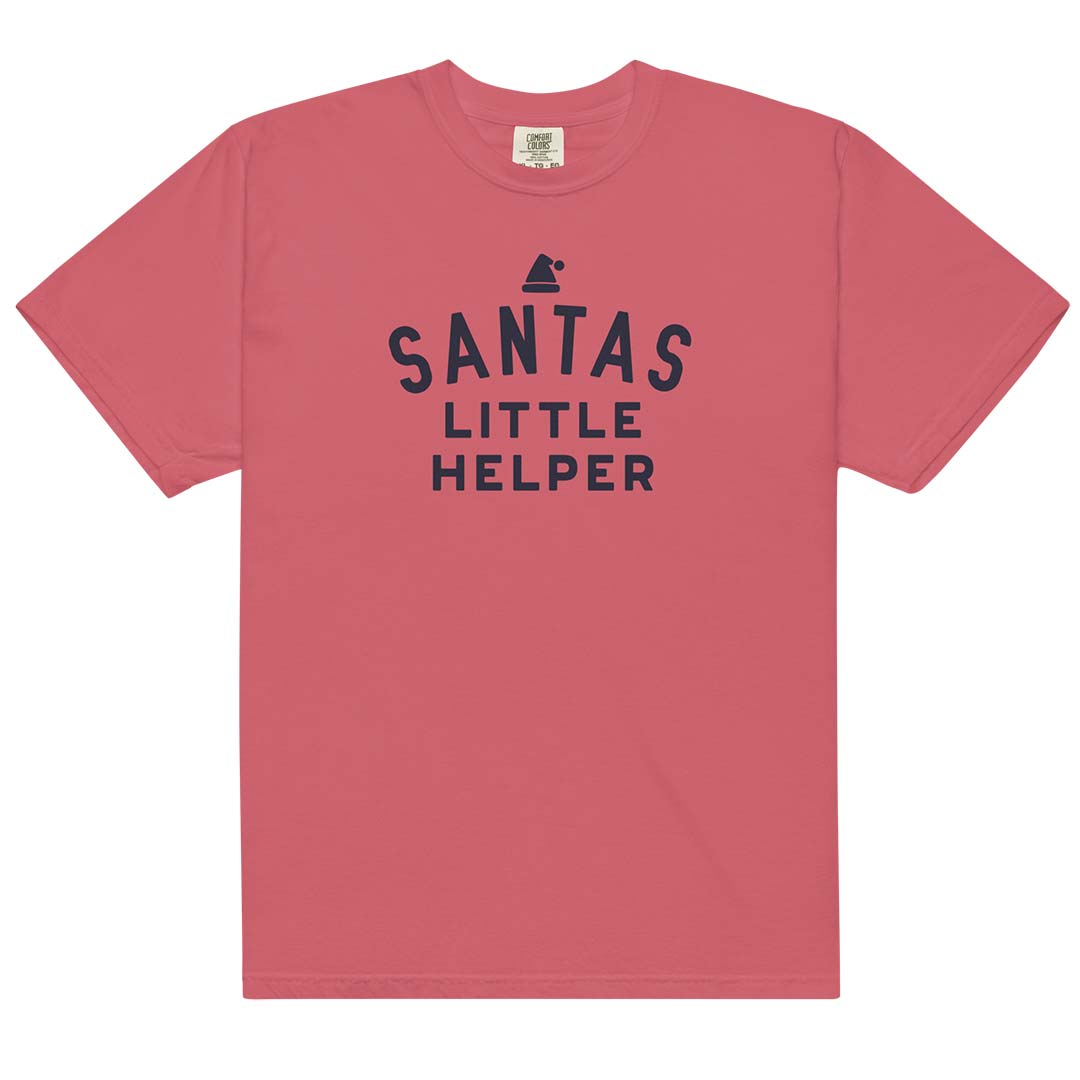 Santas Little Helper Unisex Garment-dyed Heavyweight T-shirt