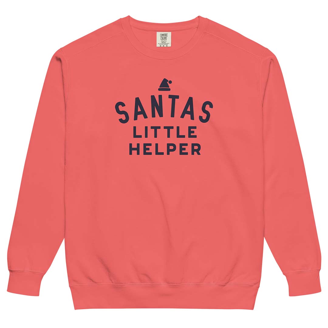 Santas Little Helper Unisex Garment-dyed Crewneck Sweatshirt