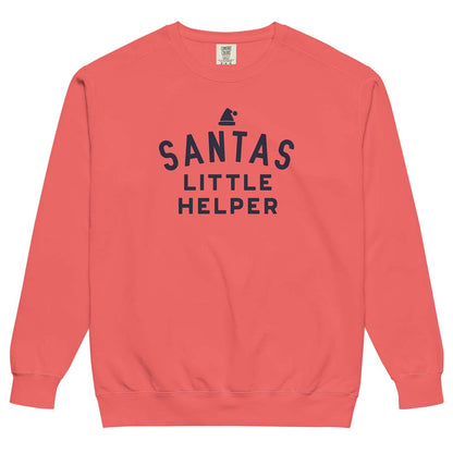 Santas Little Helper Unisex Garment-dyed Crewneck Sweatshirt