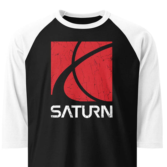 Saturn Motors unisex 3/4 sleeve raglan baseball tee