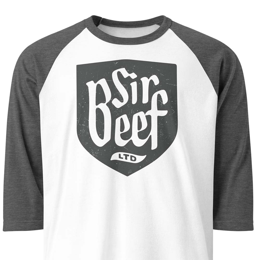 Sir Beef Restaurant unisex 3/4 sleeve raglan baseball tee