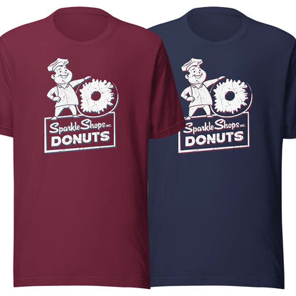 Sparkle Shop Donuts Rockford Unisex Retro T-shirt