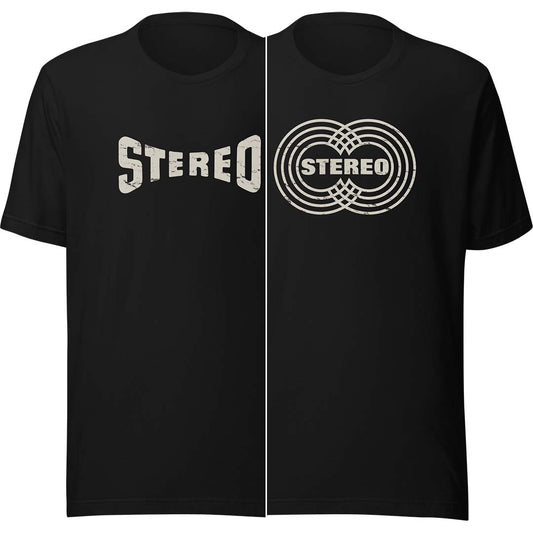 Stereo Sound Vinyl Logo Unisex Retro T-shirt