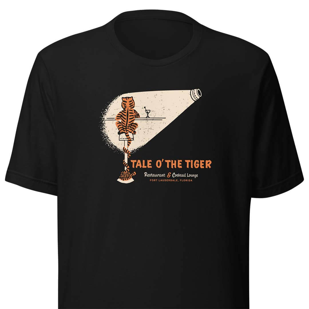 Tale O’ The Tiger Restaurant & Lounge Ft. Lauderdale Unisex Retro T-shirt