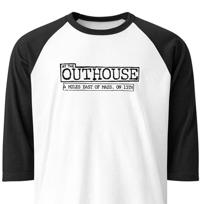The Outhouse Lawrence Unisex Retro 3/4 sleeve raglan baseball tee