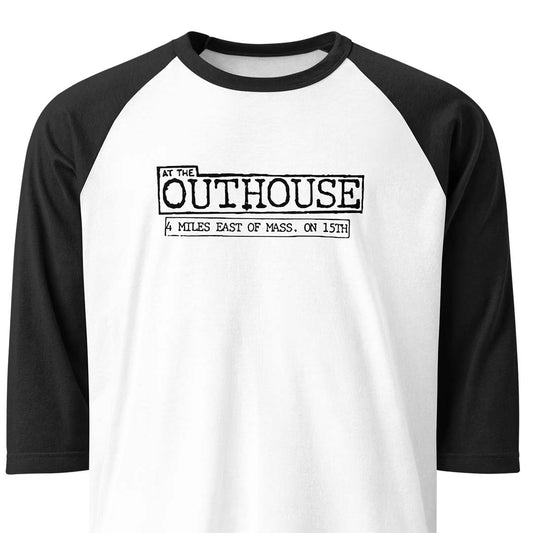 The Outhouse Lawrence Unisex Retro 3/4 sleeve raglan baseball tee