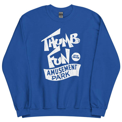 Thumb Fun Amusement Park Wisconsin Unisex Retro Crewneck Sweatshirt