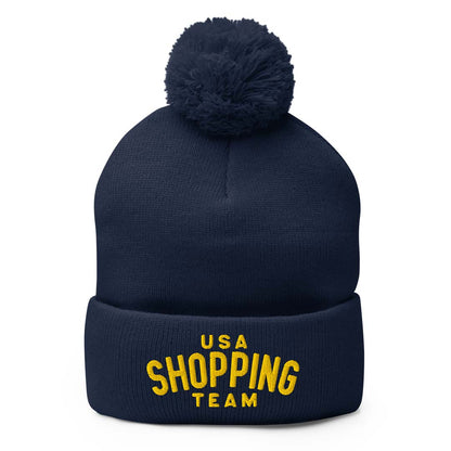 USA Shopping Team Unisex Pom-Pom Knit Beanie
