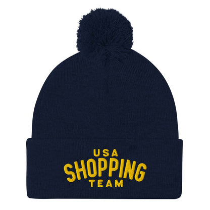 USA Shopping Team Unisex Pom-Pom Knit Beanie