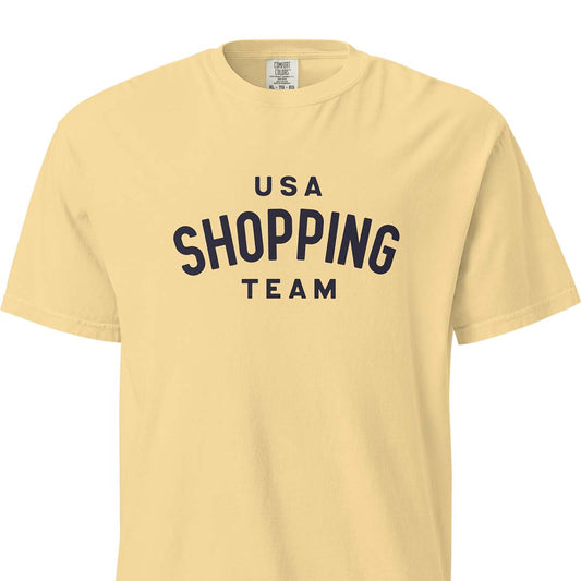 USA Shopping Team Unisex Garment-dyed Heavyweight T-shirt