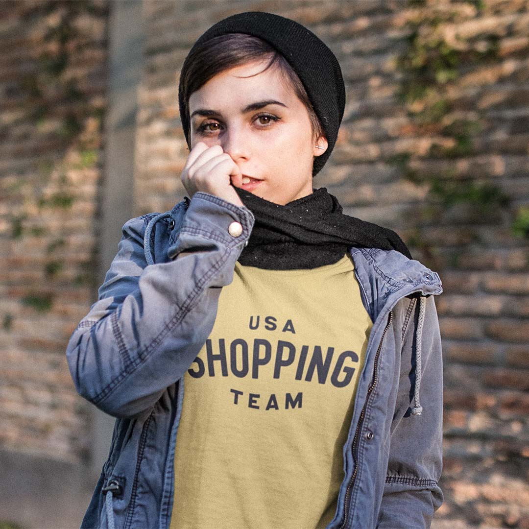 USA Shopping Team Unisex Garment-dyed Heavyweight T-shirt
