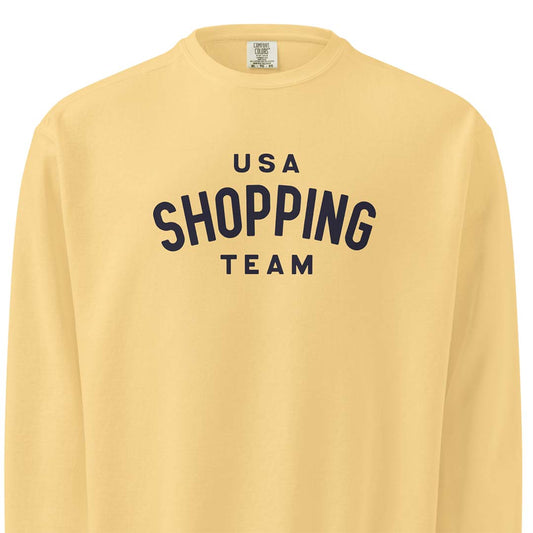 USA Shopping Team Unisex Garment-dyed Crewneck Sweatshirt