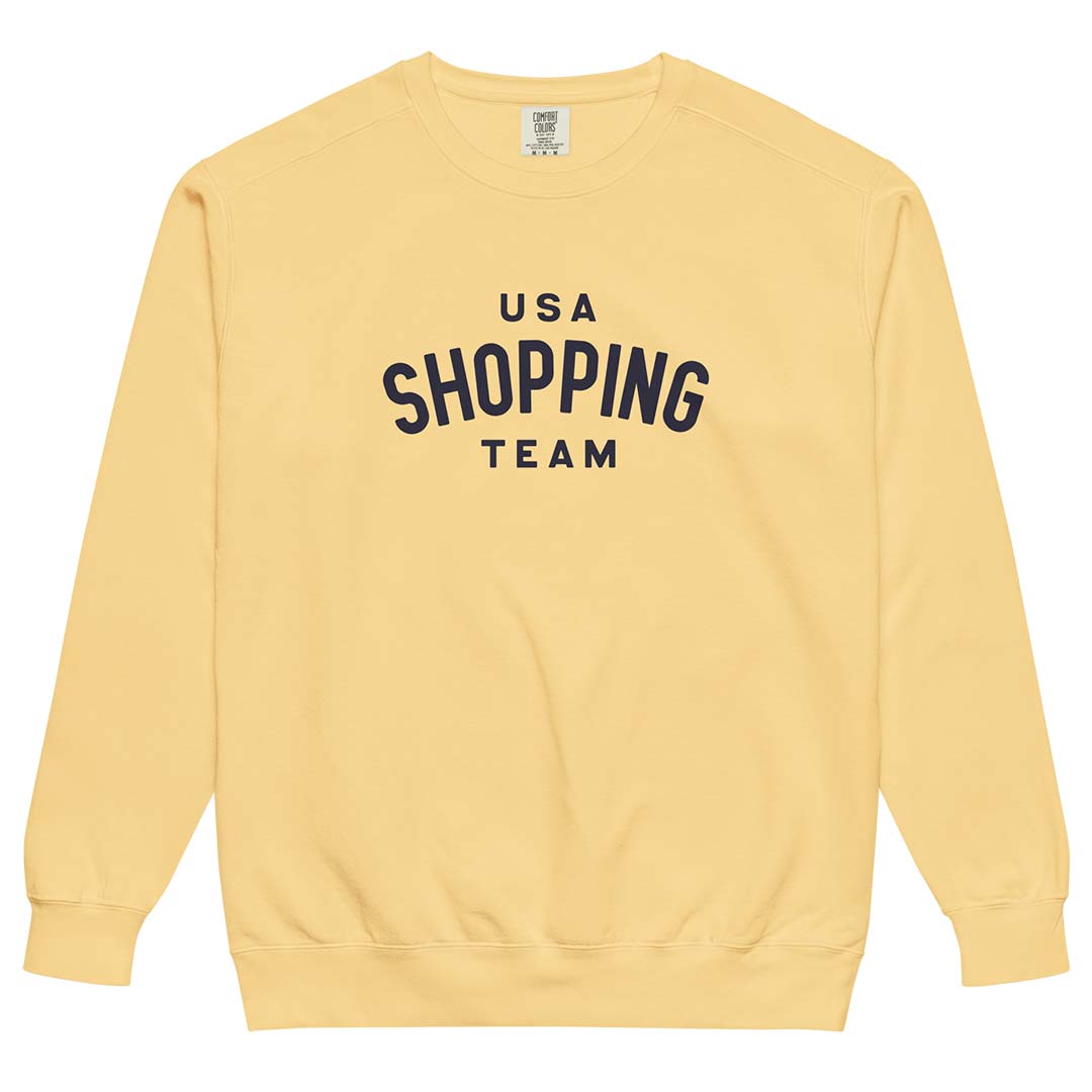 USA Shopping Team Unisex Garment-dyed Crewneck Sweatshirt