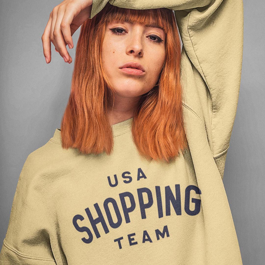 USA Shopping Team Unisex Garment-dyed Crewneck Sweatshirt