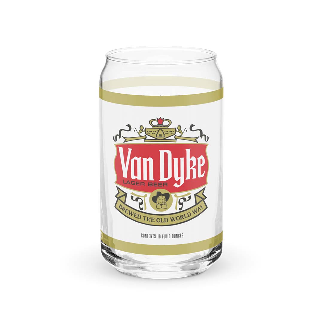 Van Dyke Beer Can-shaped glass St. Charles