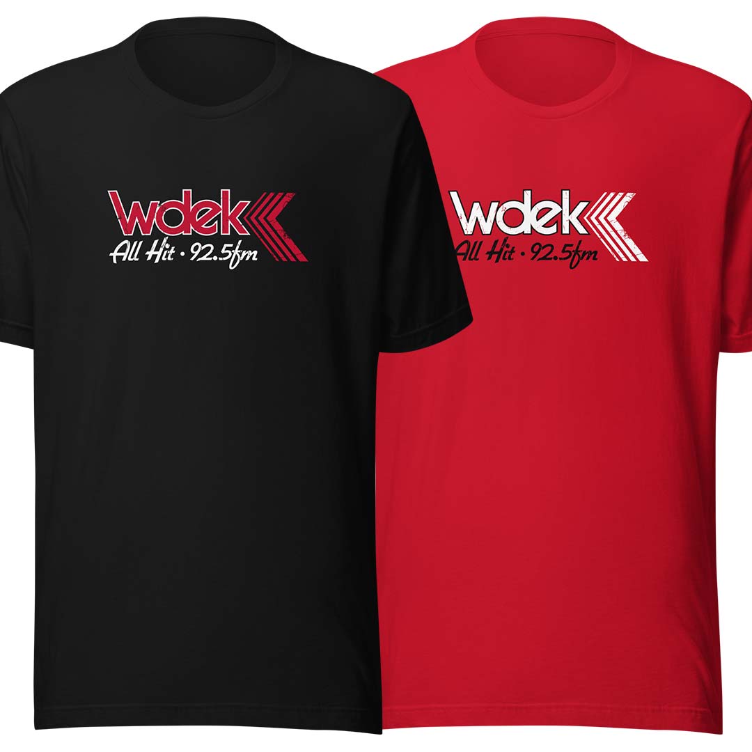 WDEK 92.5 FM Radio DeKalb Unisex Retro T-shirt