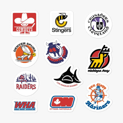 WHA World Hockey Association Retro Sticker Sheet