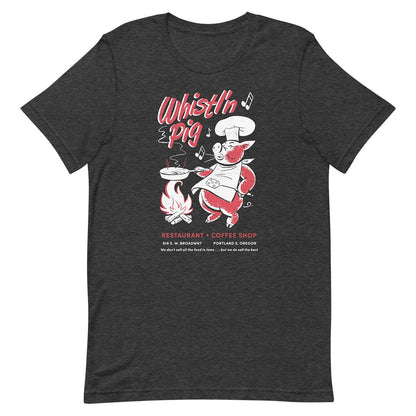 Whistl'n Pig Coffee Shop Portland Unisex Retro T-shirt