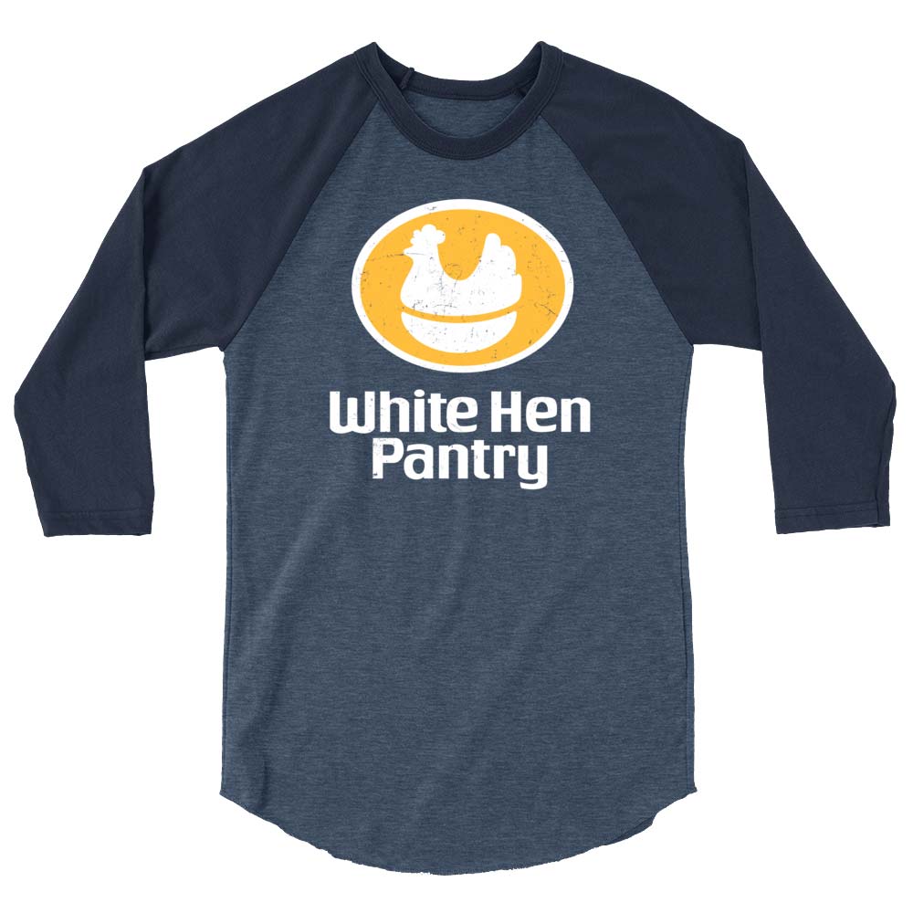 White Hen Pantry Convenience Stores Retro unisex 3/4 sleeve raglan baseball tee
