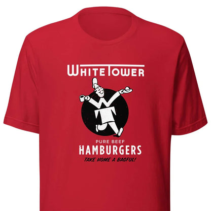 White Tower Hamburgers Unisex Retro T-shirt