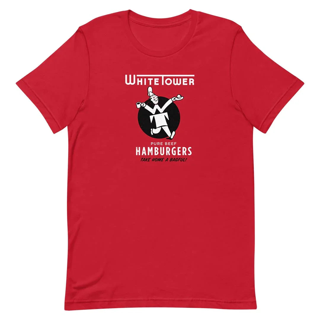 White Tower Hamburgers Unisex Retro T-shirt
