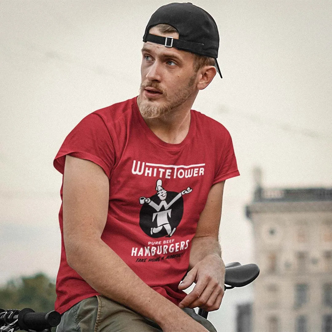 White Tower Hamburgers Unisex Retro T-shirt