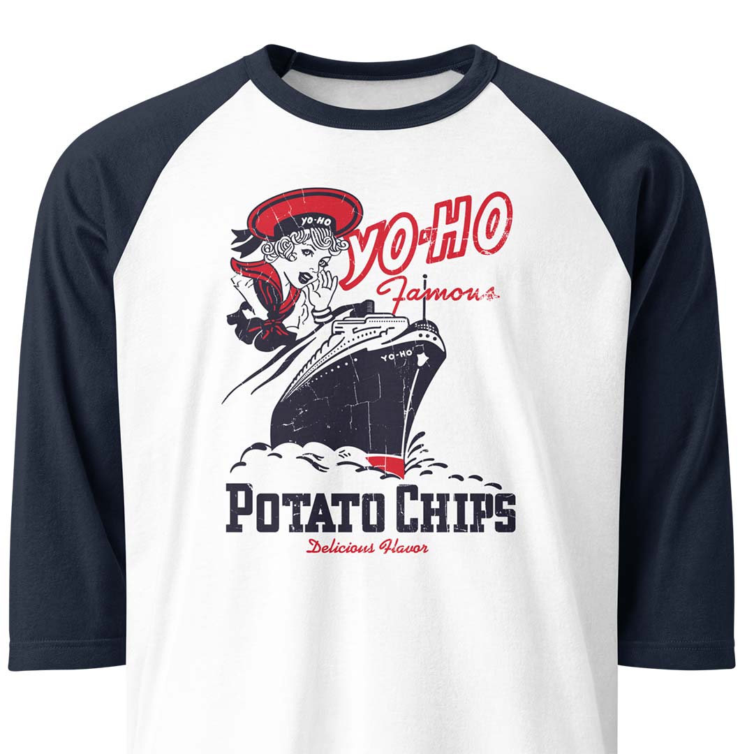 Yo-Ho Potato Chips Chicago Unisex Retro 3/4 sleeve raglan baseball tee