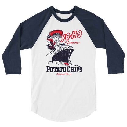 Yo-Ho Potato Chips Chicago Unisex Retro 3/4 sleeve raglan baseball tee